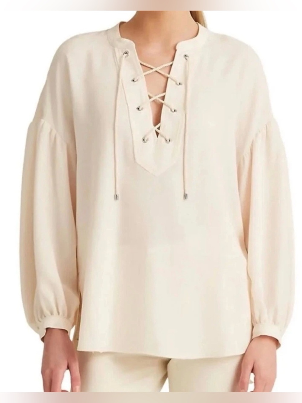 Lauren Ralph Lauren Women’s Tunic Top Blouse Winter Cream Sz XL NWT